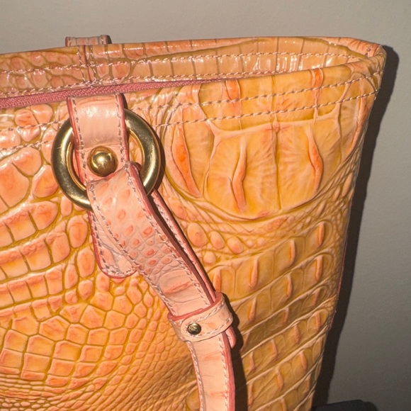 Brahmin Light Brown Croc-Embossed Tote - Picture 11 of 16